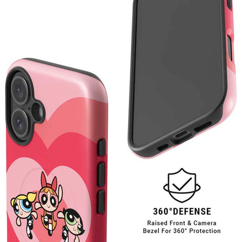 Cartoon Network Powerpuff Girls Hearts iPhone 16 Magsafe Impact Case